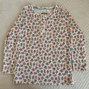 Mini Boden Floral Long Sleeve Shirt - Size 5-6